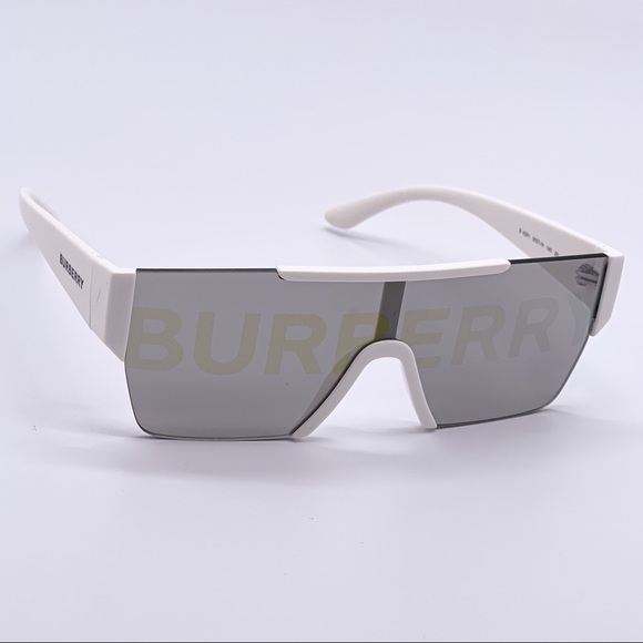 NEW BURBERRY BE4291 3007/H WHITE UNISEX SHIELD SUNGLASSES BURBERRY BE 4291 - Picture 8 of 14